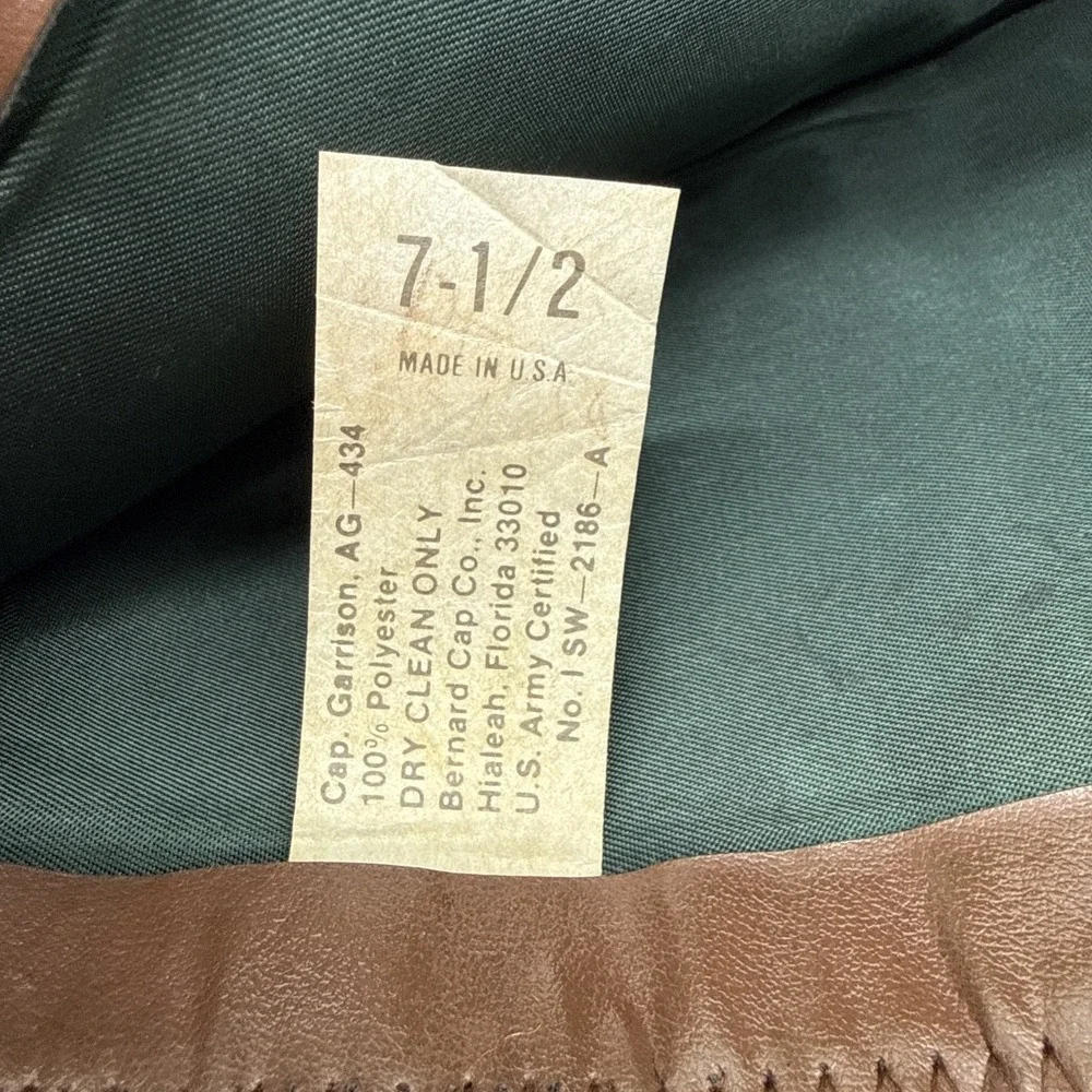 Vintage Garrison Cap Cover 7.5 US Army Certified AG-434